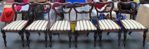 Set of six carved mahogany crownback chairs. Approx. 84.5cm H All appear in reasonable used