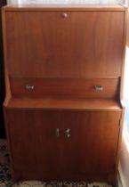 Remploy mid 20th century teak fall front bureau. Approx. 98cm H x 51cm W x 36cm D Used condition,