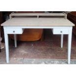 20th century two drawer writing desk. Approx. 86cm H x 120cm W x 60cm D Reasonable used condition,