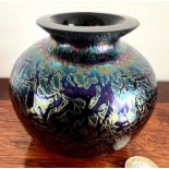 ROYAL BRIERLEY VASE OF GLOBULAR FORM, SIGNATURE TO BASE, APPROX 9cm HIGH