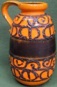Scheurich West German glazed pottery single handled jug. No. 484-27. Approx. 27cms H reasonable used