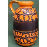 Scheurich West German glazed pottery single handled jug. No. 484-27. Approx. 27cms H reasonable used