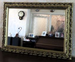 20th century gilded piercework wall mirror. Approx. 35 x 67cm Reasonable used condition
