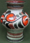 Vintage West German glazed pottery vase. No. 534/25. Approx. 26cms H reasonable used condition