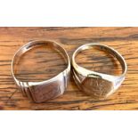 TWO 9ct GOLD SIGNET RINGS, APPROX WEIGHT 11.8g