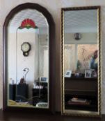 Gilded wall mirror, plus arched wall mirror Both in reasonable used condition