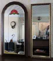 Gilded wall mirror, plus arched wall mirror Both in reasonable used condition