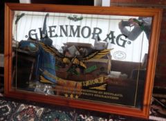 Vintage Glenmorag Whisky advertising mirrror. Approx. 71 x 106cm Reasonable used condition