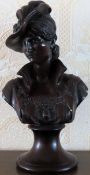 20th century pottery bust of a classical lady. Approx. 55cm H Reasonable used condition, small chip