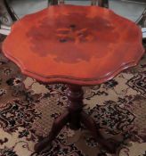 Italian inlaid side table. Approx. 57 x 53cm Used condition, one leg is loose