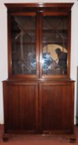 19th century astragal glazed bookcase. Approx. 189cm H x 97cm W x 40cm D Reasonable used