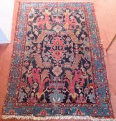Decorative middle eastern style floor rug. Approx. 208 x 138cm Used condition, unchecked