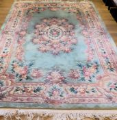 Decorative Chinese style floral floor rug. Approx. 284 x 186cm
