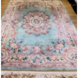 Decorative Chinese style floral floor rug. Approx. 284 x 186cm