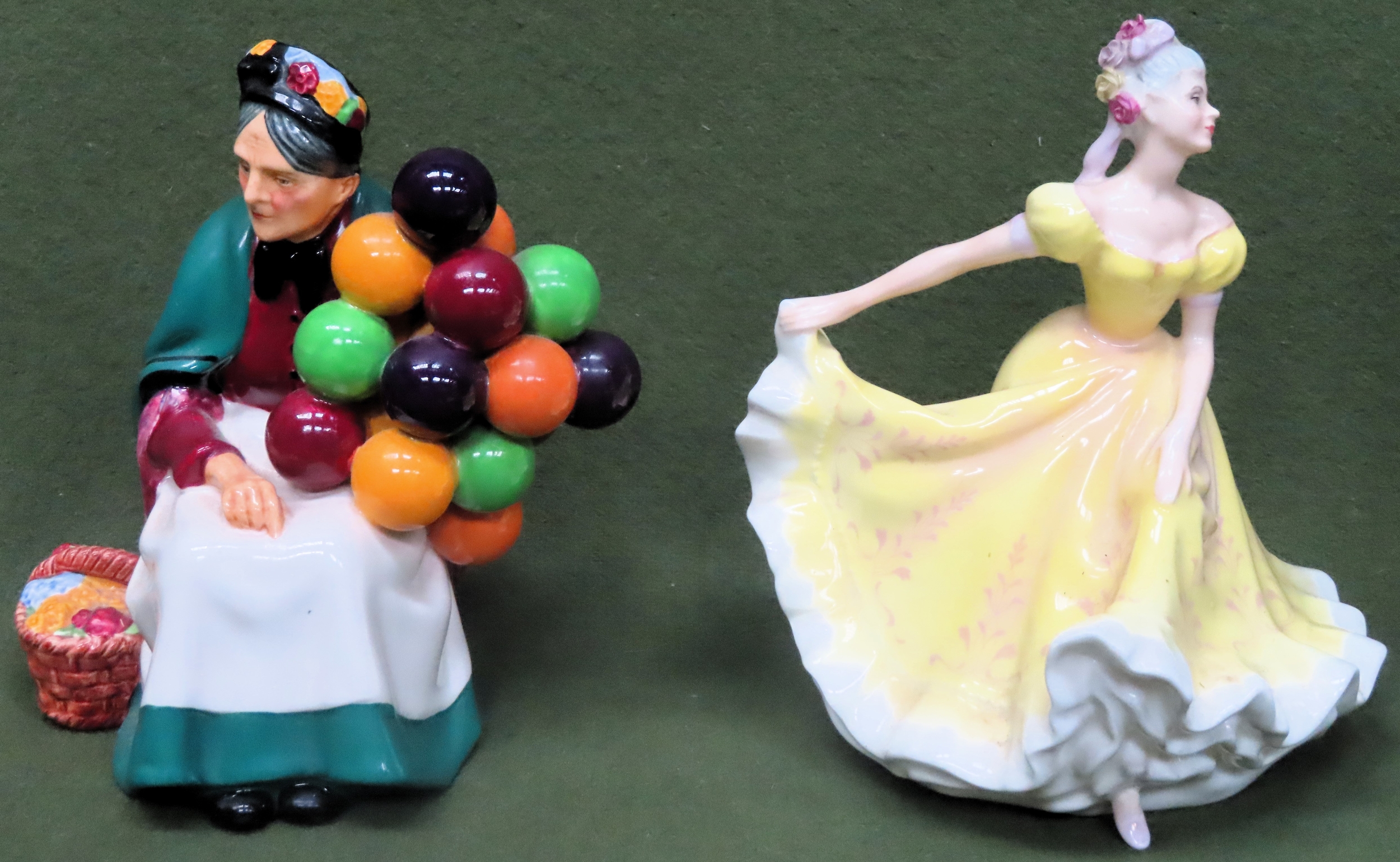 Two Royal Doulton glazed ceramic figures - The Old Balloon Seller (HN1315) & Ninette (HN2379)