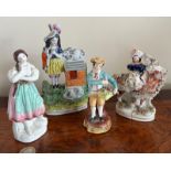 FOUR VARIOUS STAFFORDSHIRE FIGURES