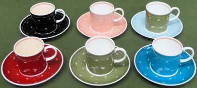 Set of 6 Susie Cooper coffee cups and saucers
