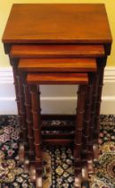 20th century mahogany regency style nest of four tables. Approx. 73cm H x 42cm W x 32cm D