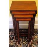 20th century mahogany regency style nest of four tables. Approx. 73cm H x 42cm W x 32cm D