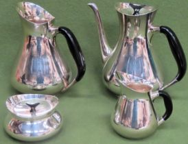 Cohr, Denmark - 1950's silver plated four piece coffee set. largest Approx. 20.5cms H