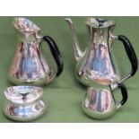 Cohr, Denmark - 1950's silver plated four piece coffee set. largest Approx. 20.5cms H