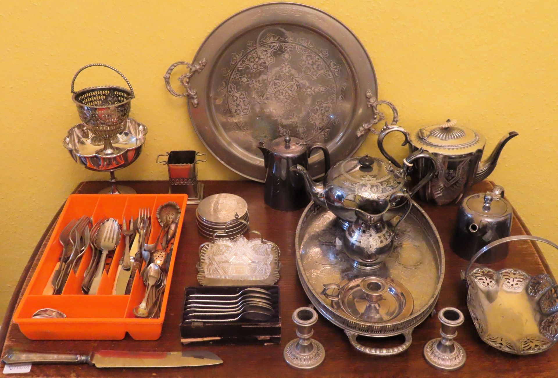 Parcel of various silver plated ware, flatware etc