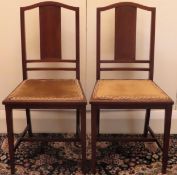 Pair of inlaid bedroom chairs. Approx. 90cm H