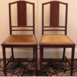 Pair of inlaid bedroom chairs. Approx. 90cm H
