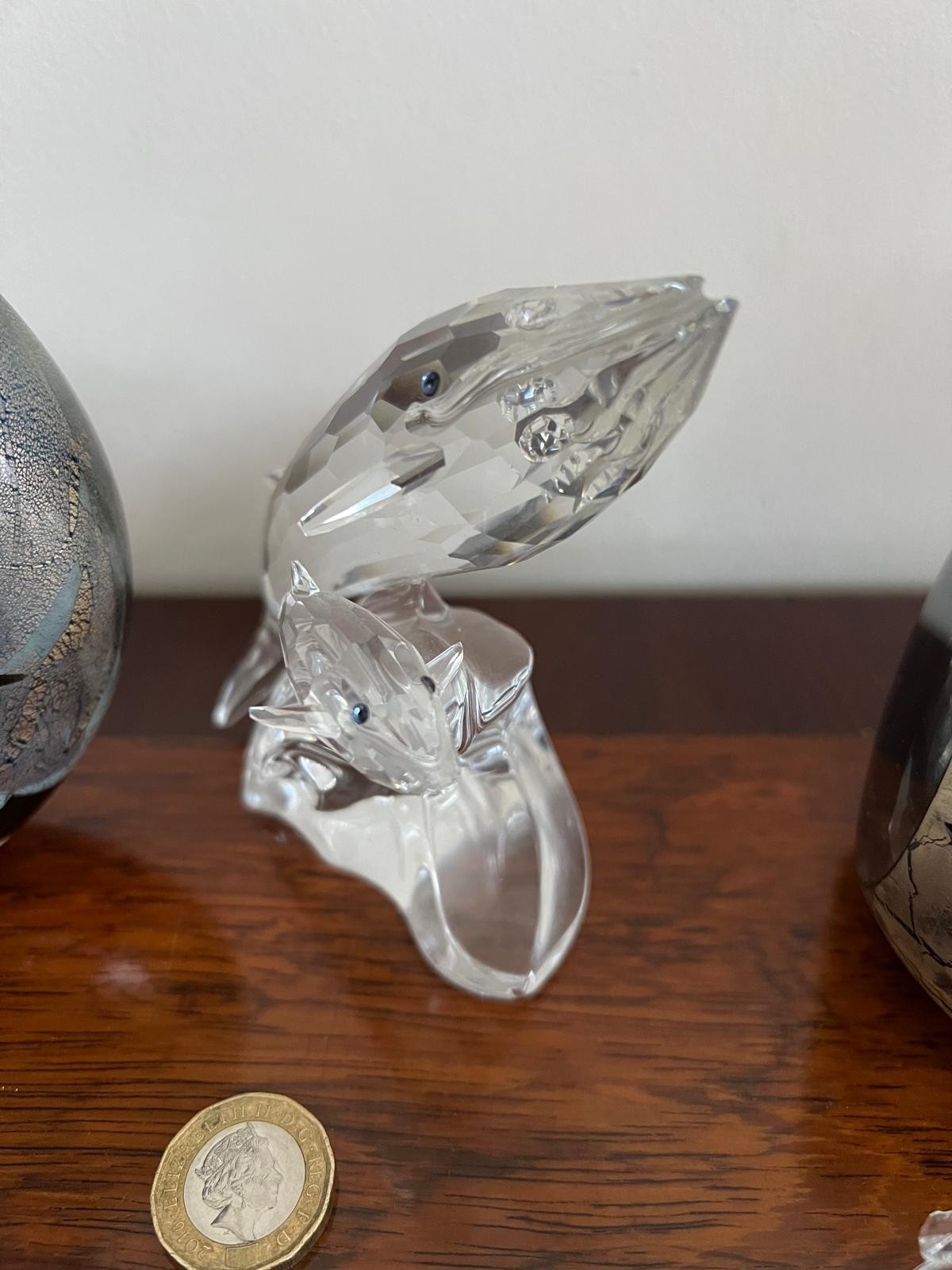 THREE PIECES OF SWAROVSKI PLUS TWO PIECES OF ST JOHN'S CRYSTAL GLASS, ISLE OF MAN - Image 4 of 6