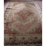 Large decorative Salome Caesrea Rose floral floor rug. Approx. 300 x 200cm