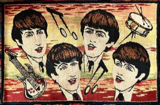 WOOL BEATLES MAT, APPROX 90 x 56cm