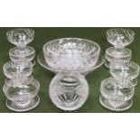 Various glassware Inc. Waterford small basket, various bowls, sundae dishes etc