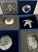 SIX PIECES OF SWAROVSKI CRYSTAL, ALL BOXED