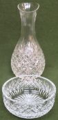 Stuart crystal wine carafe, plus Stuart crystal small bowl. Carafe Approx. 27cms H