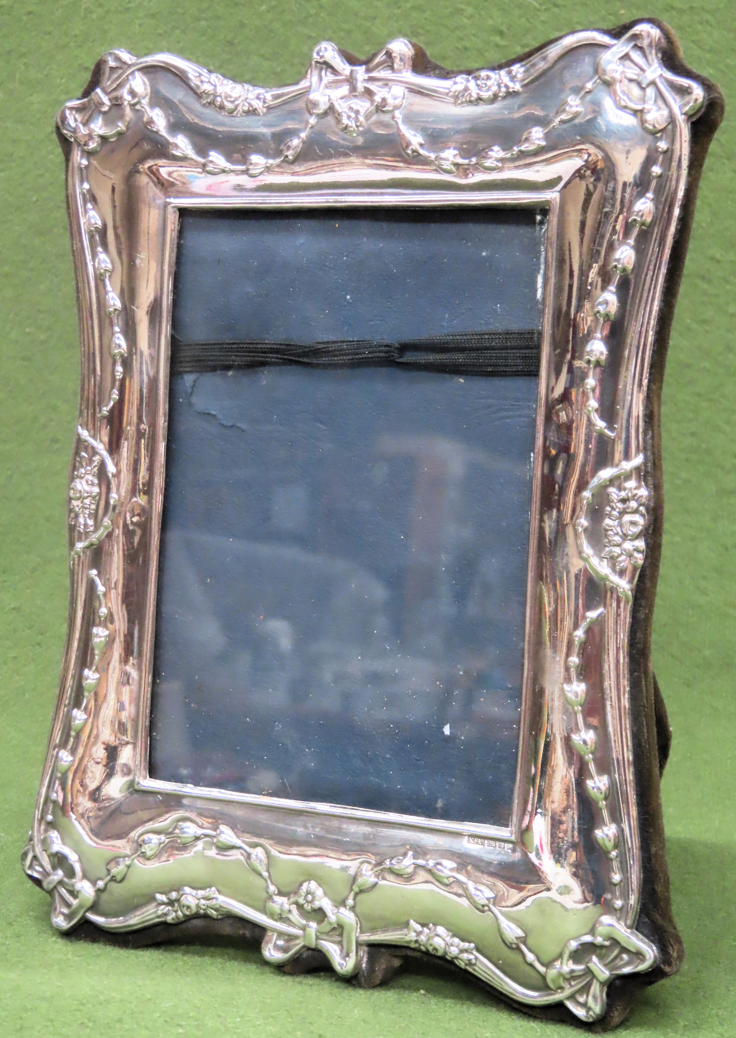 Hallmarked silver photograph frame. Approx. 21 x 16cms