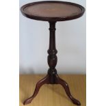 Small 20th century mahogany tripod wine table. Approx. 58 x 36cm