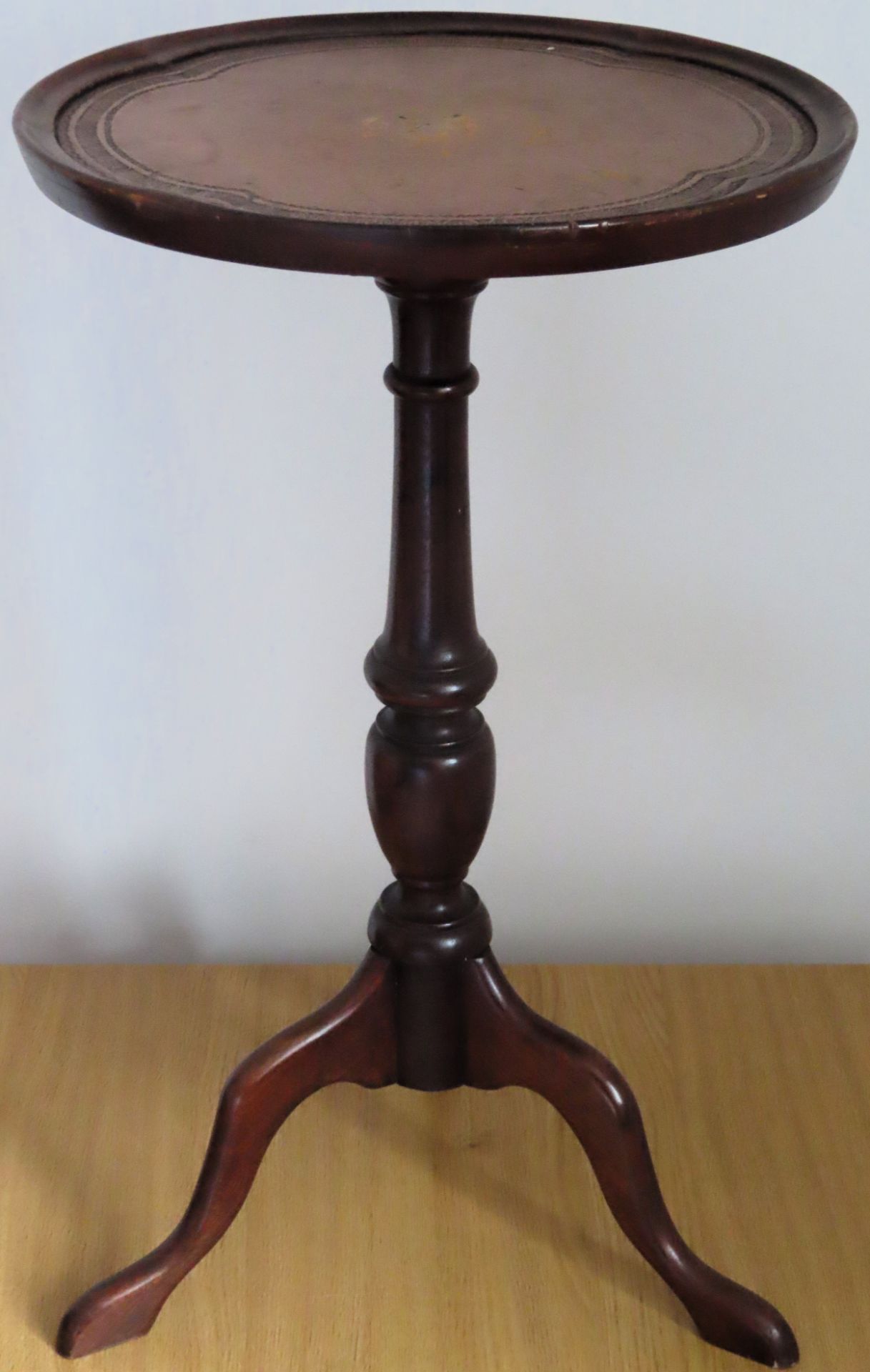 Small 20th century mahogany tripod wine table. Approx. 58 x 36cm