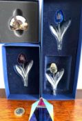FIVE PIECES OF SWAROVSKI CRYSTAL, FOUR PIECES BOXED