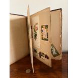 SCRAP AND POSTCARD ALBUM CONTAINING APPROX 110 PIECES OF POSTCARDS/NOTELETS