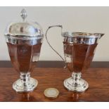 SILVER SUGAR SIFTER, BIRMINGHAM, 1924, WEIGHT APPROX 110g, AND SILVER CREAMER, BIRMINGHAM, 1925,