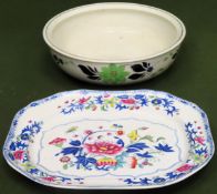 Late 19th century Spode ashette, plus large ceramic circular wash bowl