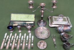 Quantity of various silver platedware, flatware, etc