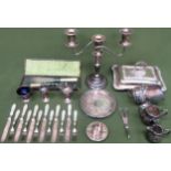 Quantity of various silver platedware, flatware, etc
