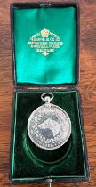 IRISH TERRIER CLUB FOUNDED 1879, SILVER COLOURED MEDAL CROCHET LIVERPOOL 1894 "ERIN GO BRAGH"