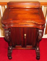 Early 20th century mahogany Davenport writing desk with fitted interior