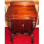 Early 20th century mahogany Davenport writing desk with fitted interior