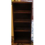 Carved oak set of open bookshelves. Approx. 108cm H x 45cm W x 22cm D