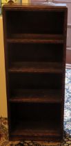 Carved oak set of open bookshelves. Approx. 108cm H x 45cm W x 22cm D