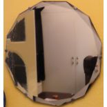 Art Deco wall mirror. Approx. 51 x 51cm