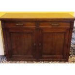 Late 19th/Early 20th century two drawer sideboard. Approx. 85cm H x 123cm W x 42cm D